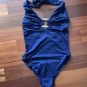 Melissa OdabashNavy Blue One Piece Swimmsuit Size Medium 10